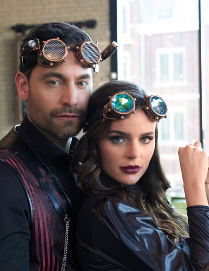 Lunettes avec verres prismes steampunk adulte 3